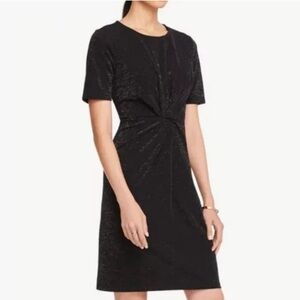 Ann Taylor Factory | Black with Silver Sparkle Knotted
Dress.